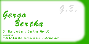 gergo bertha business card